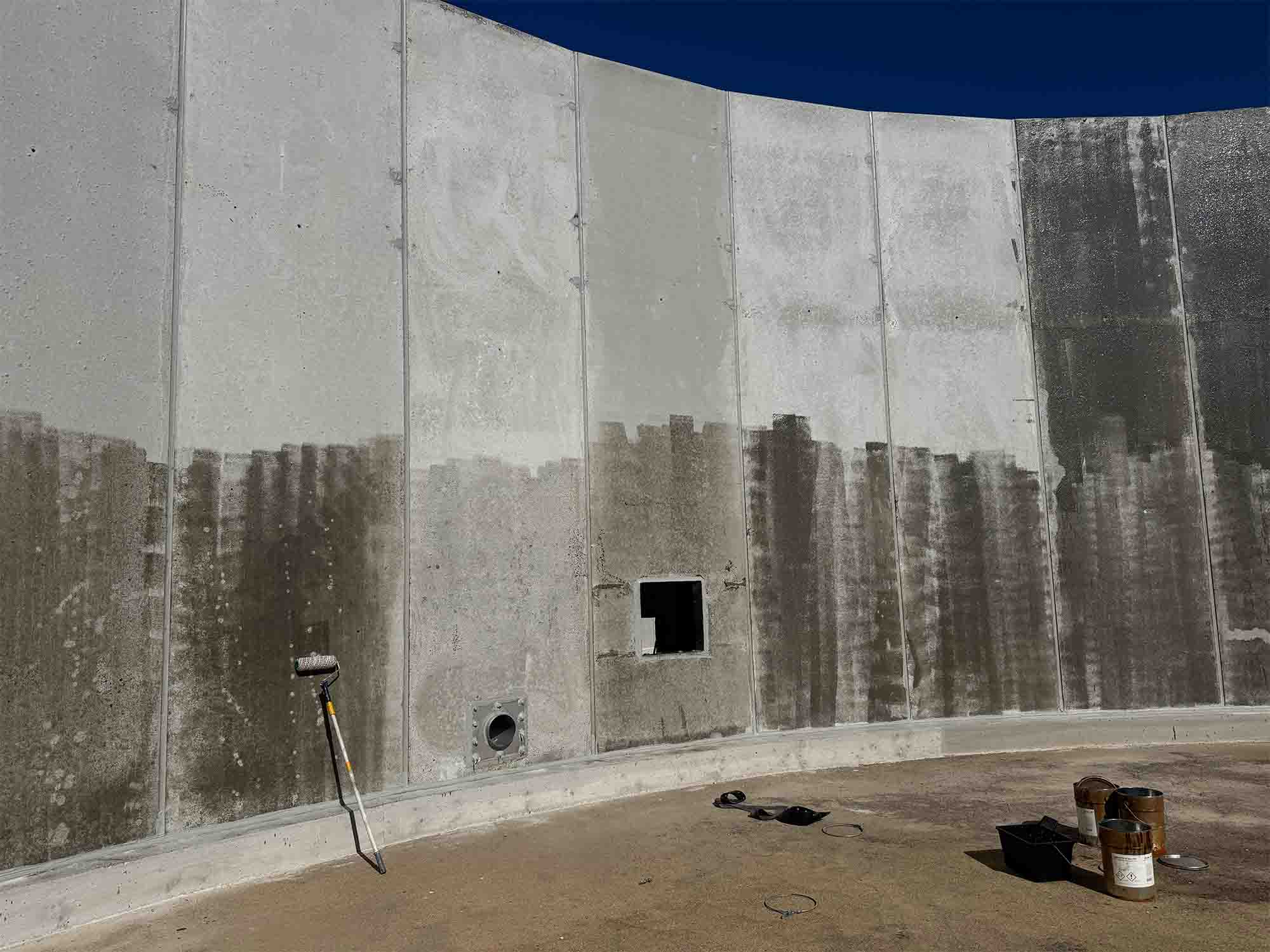 Betonnen waterbassin in Assendelft waterdicht gecoat