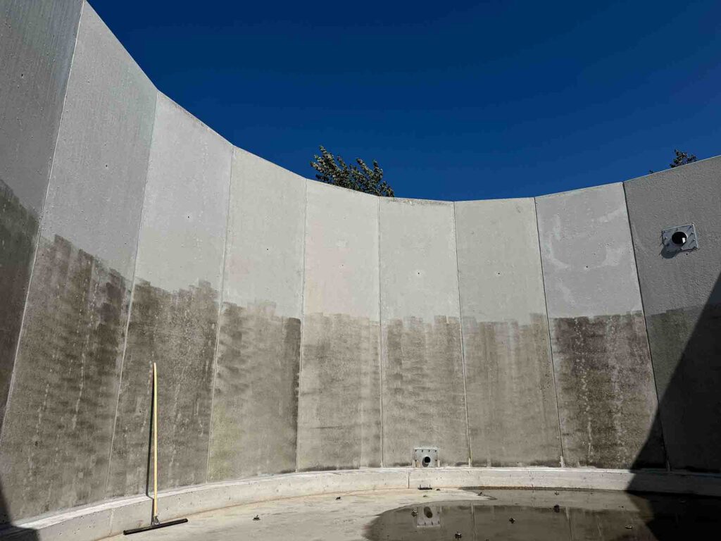 Betonnen waterbassin in Assendelft waterdicht gecoat